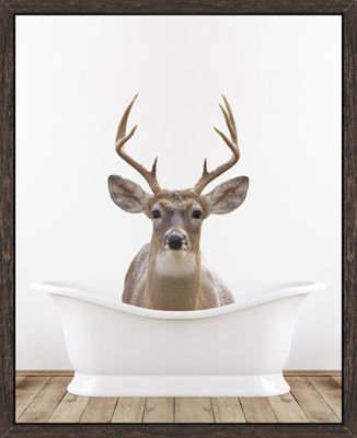 Art - Deer in Tub 17.5" x 21.5"