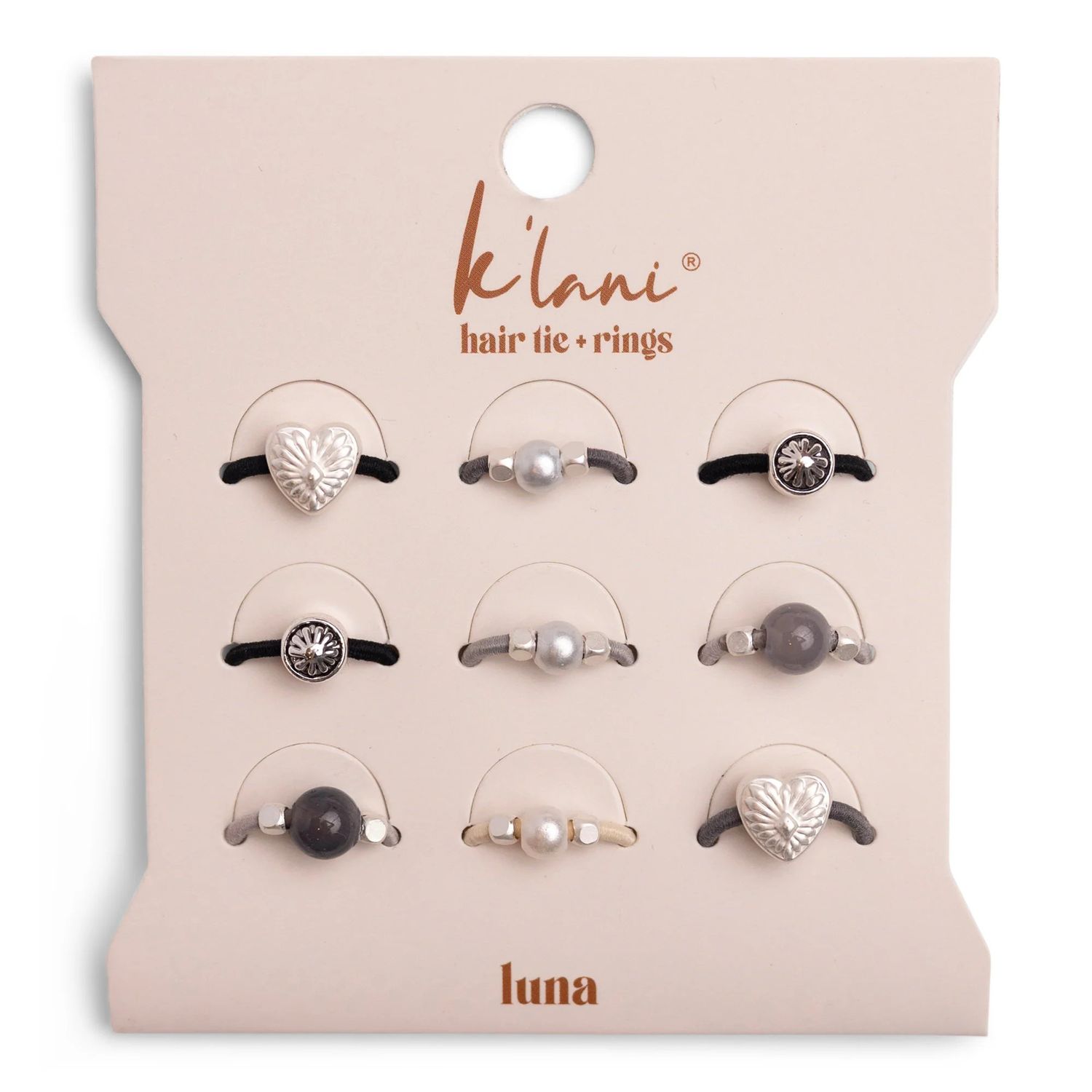 K'lani Hair Tie Rings, Style: Luna