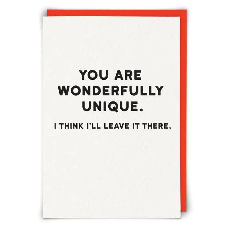 Friendship Card: Wonderfully Unique - Blank