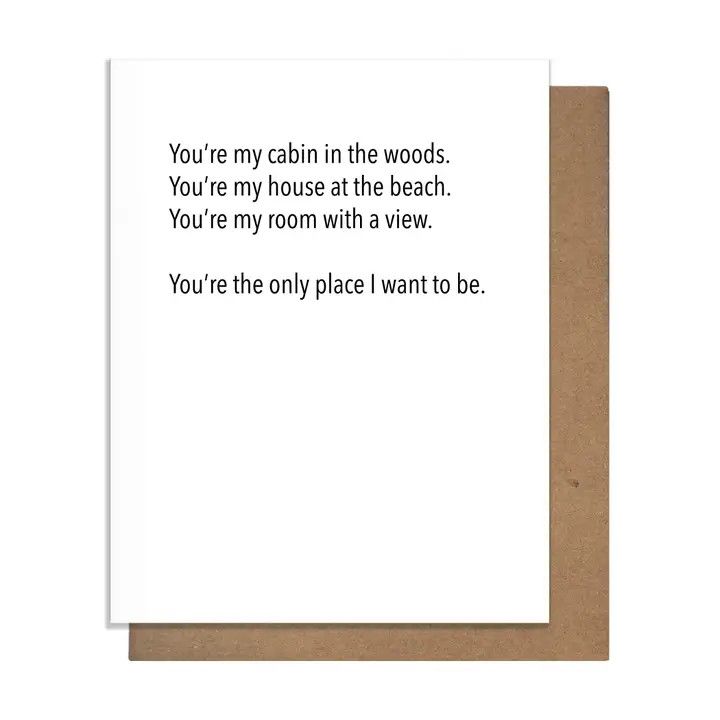 Love Card - Cabin Poem - Blank