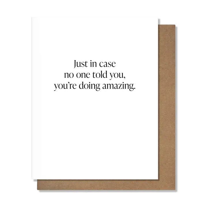 Encouragement Card - Just in Case - Blank