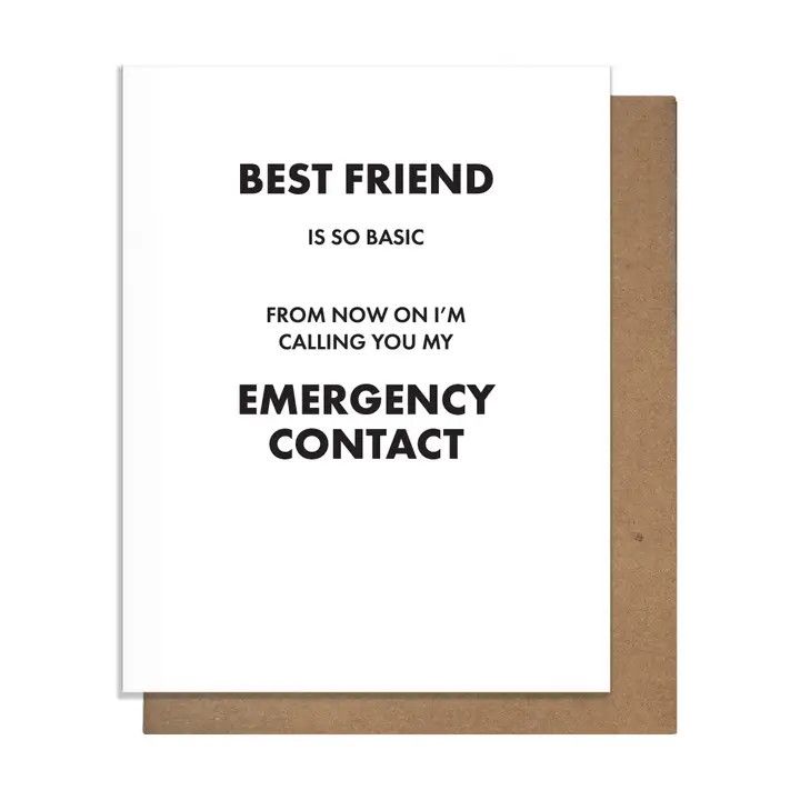 Friendship Card: Emergency Contact - Blank