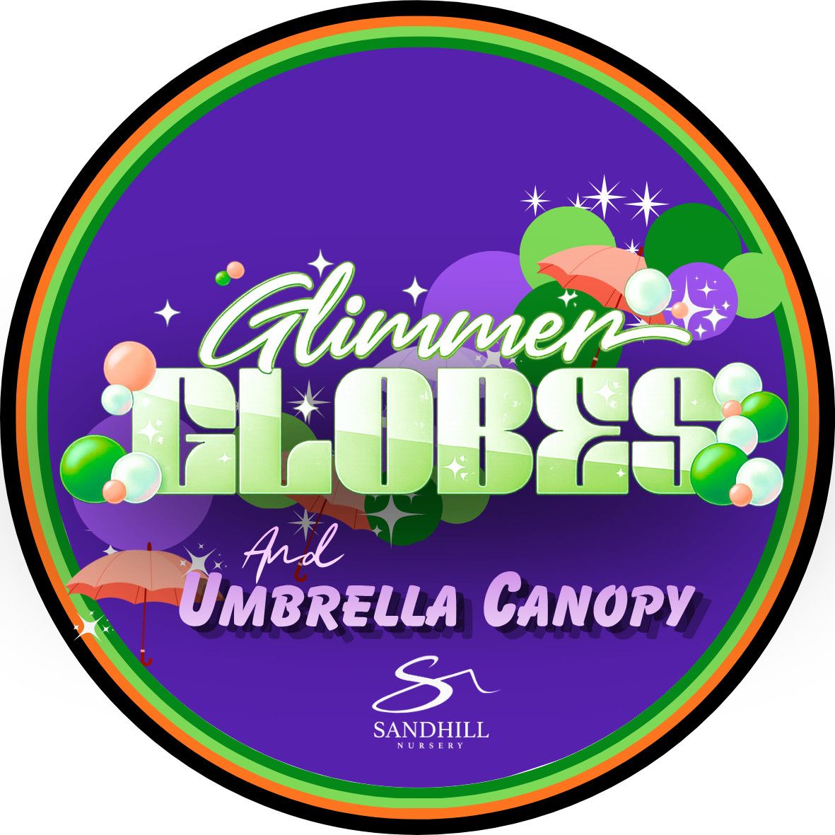 Magnet: Glimmer Globes and Umbrella Canopy (Purple/Green)