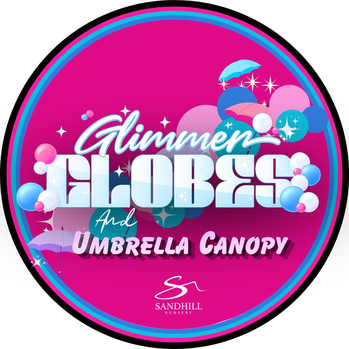 Magnet: Glimmer Globes and Umbrella Canopy (Pink/Blue)