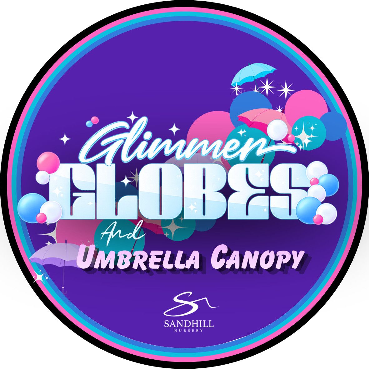Magnet: Glimmer Globes and Umbrella Canopy (Purple/Blue)
