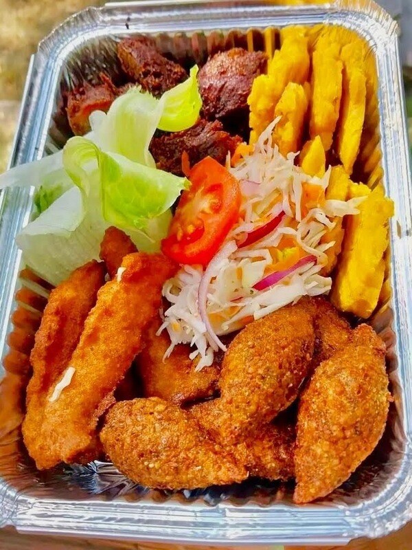 Bananes pesées Accra +poulet
