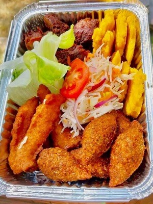 Bananes pesées Accra +poulet