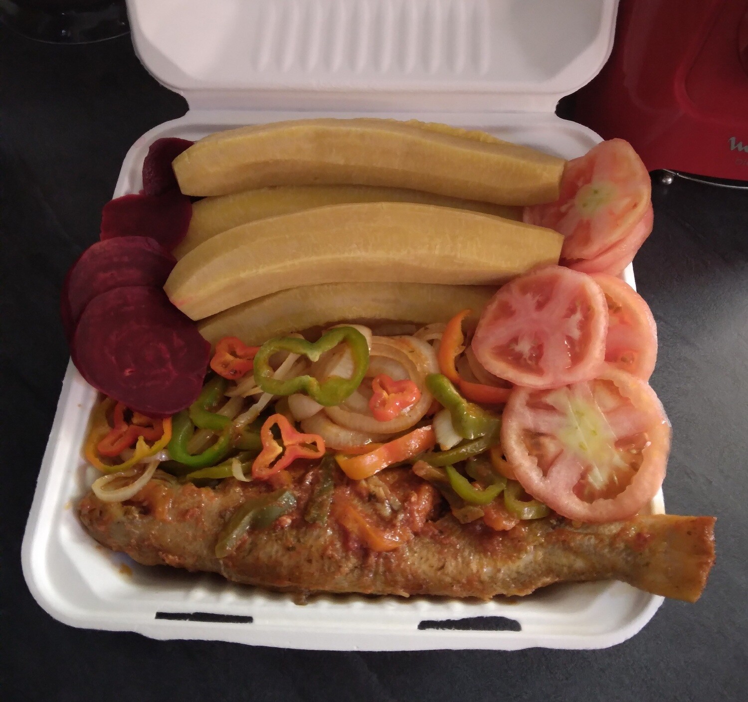 Banane plantain court-bouillon de poissons