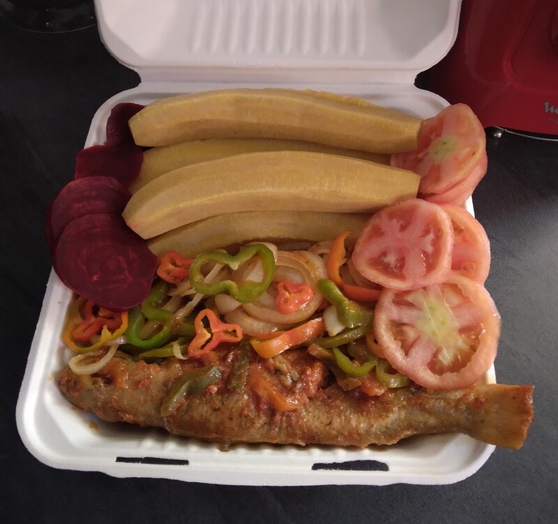 Banane plantain court-bouillon de poissons