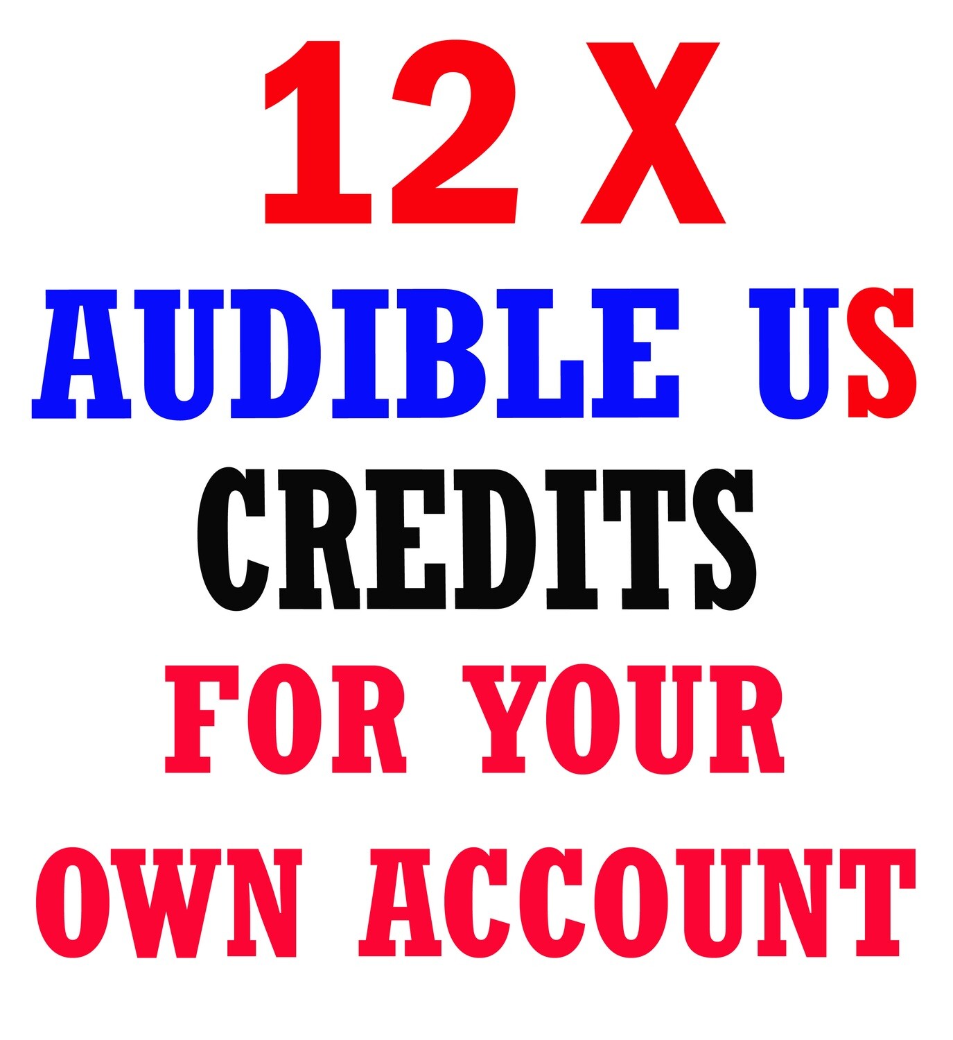 12x Audible USA Store Credit/s