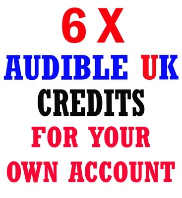 6x Audible UK Store Credit/s
