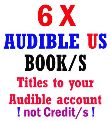 6x Audible USA Store Credit/s Gift title option (Not direct Credit) Add 6 Audible US credits/titles to your audible account