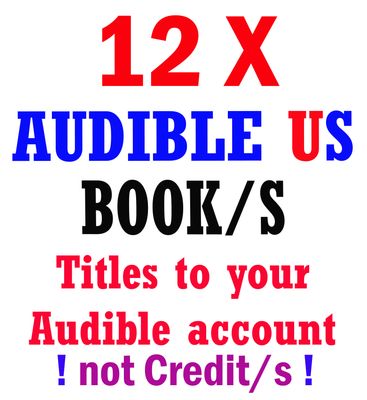 12x Audible USA Store Credit/s Gift title option (Not direct Credit) Add 6 Audible US credits/titles to your audible account