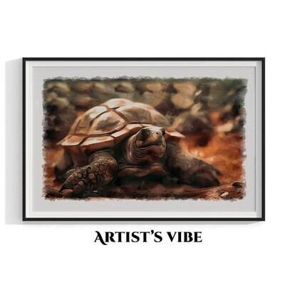 Tortoise on the Run Oil Painting
