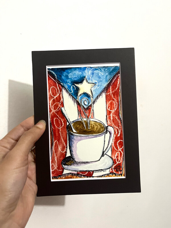 Art Print Café y bandera