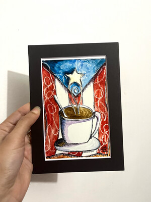Art Print Café y bandera