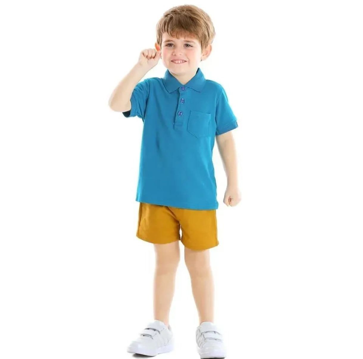 طقم ازرق شورت اصفر