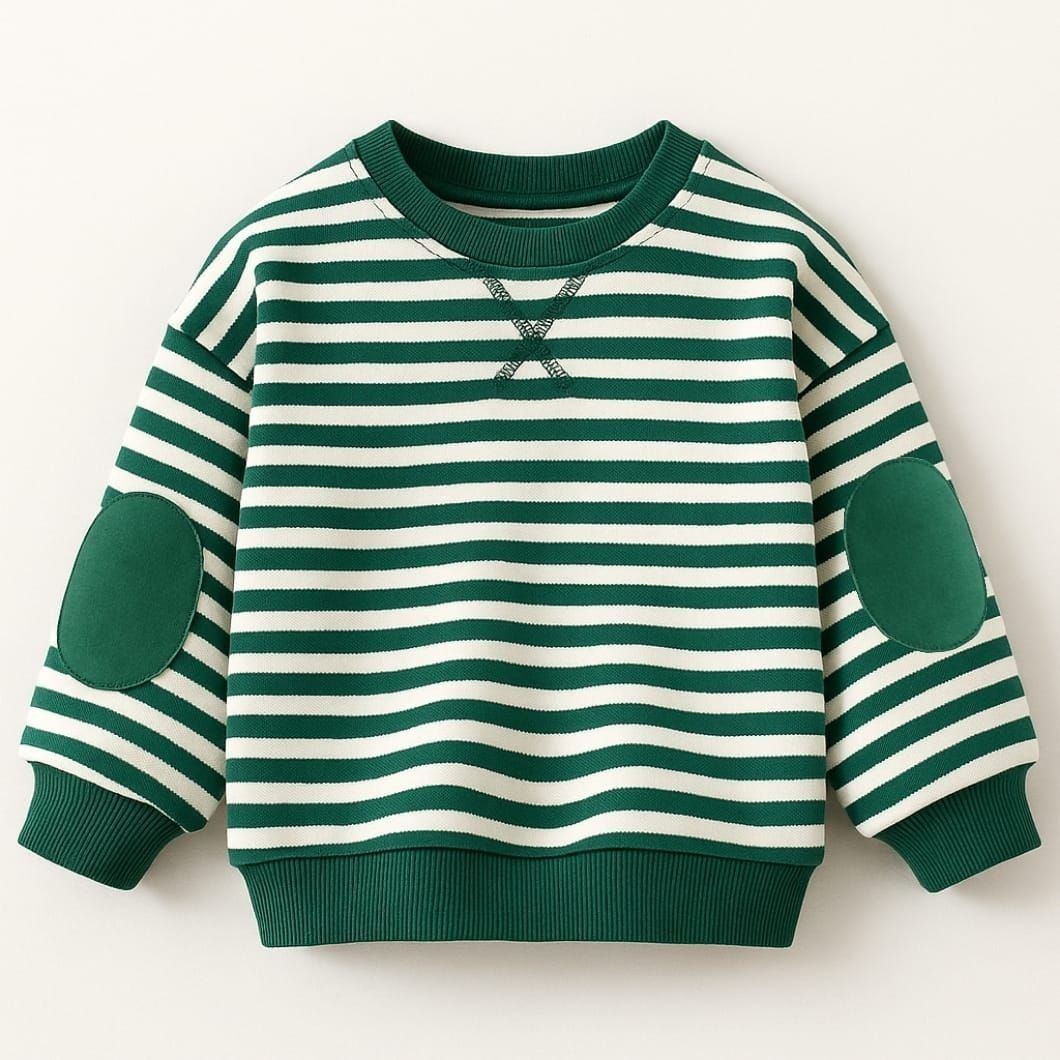 تيشيرت مخطط ابيض واخضر