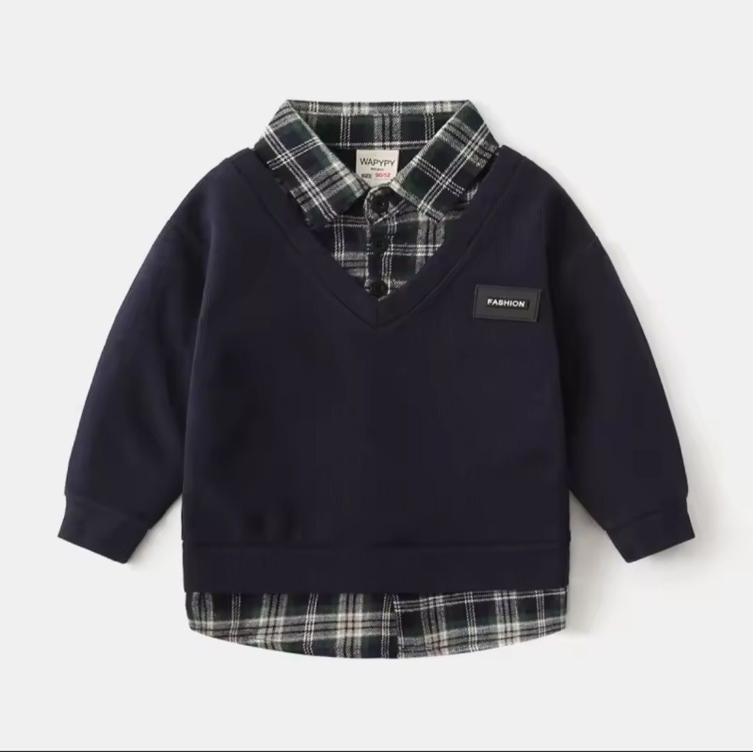 جاكيت نيلي ستايل قميص كاروهات