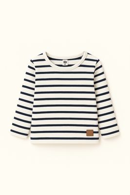 تيشيرت حلقي مخطط اسود كوستم