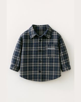 قميص كاروهات نيلي 