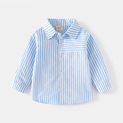 قميص سمائي مخطط