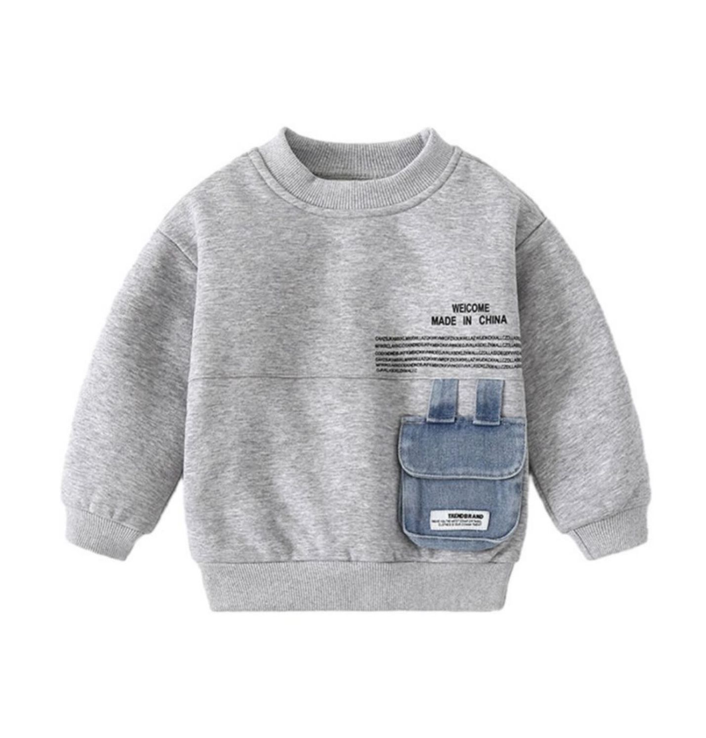 تيشيرت رصاصي جيب كابوي