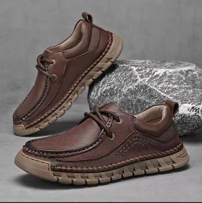 حذاء رجالي جلد قيطان بني