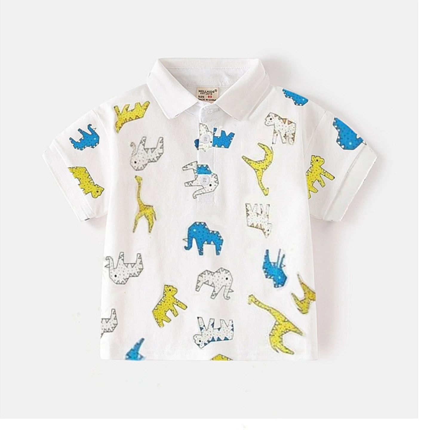 بولوشيرت ابيض ديناصورات ملون