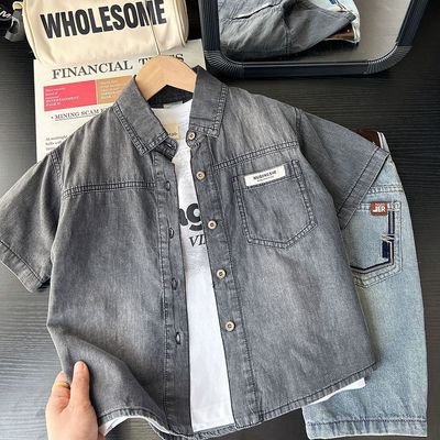 قميص كابوي رصاصي