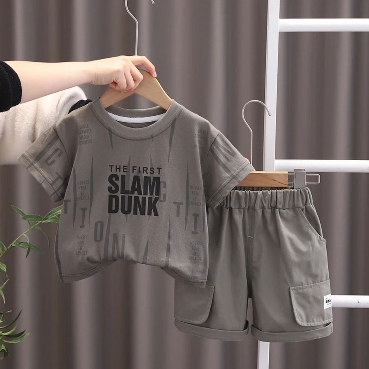 SLAM DUNK طقم رصاصي