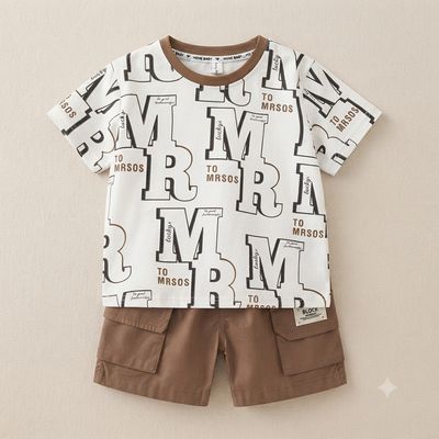 طقم تيشيرت ابيض M R