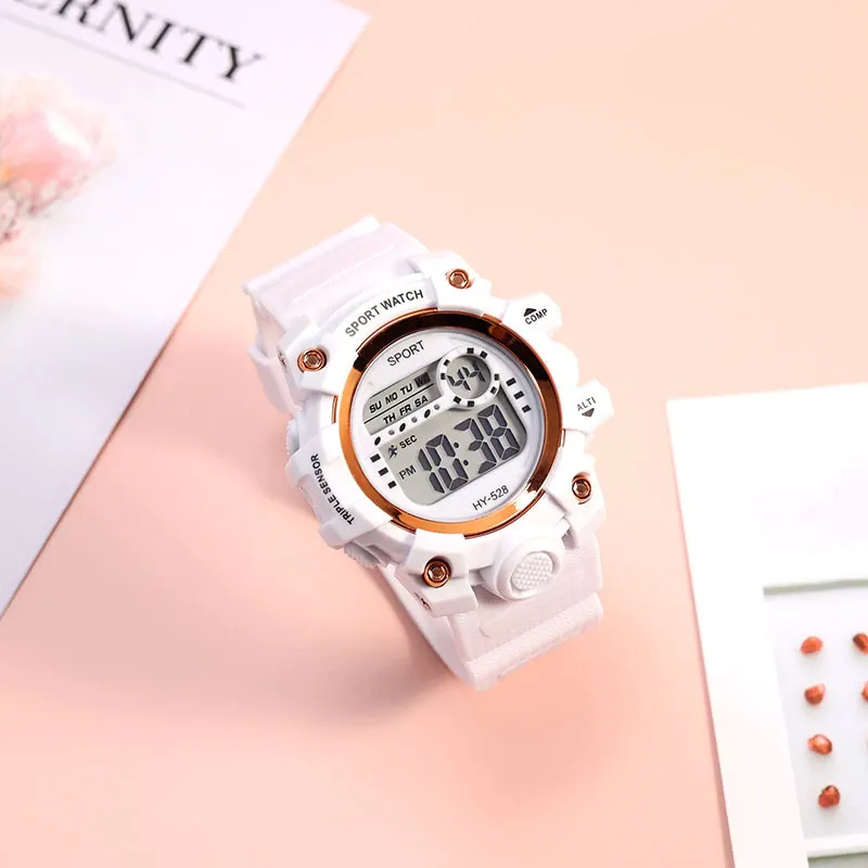 ساعة ابيض دائري