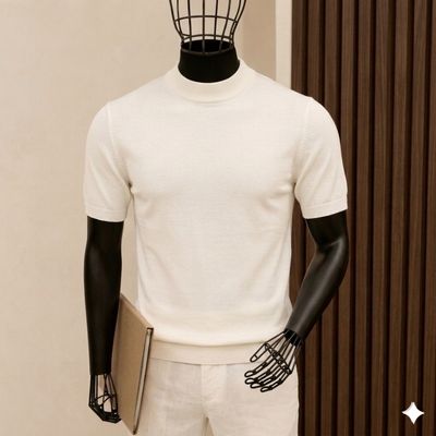 تيشيرت رجالي مودرن ابيض