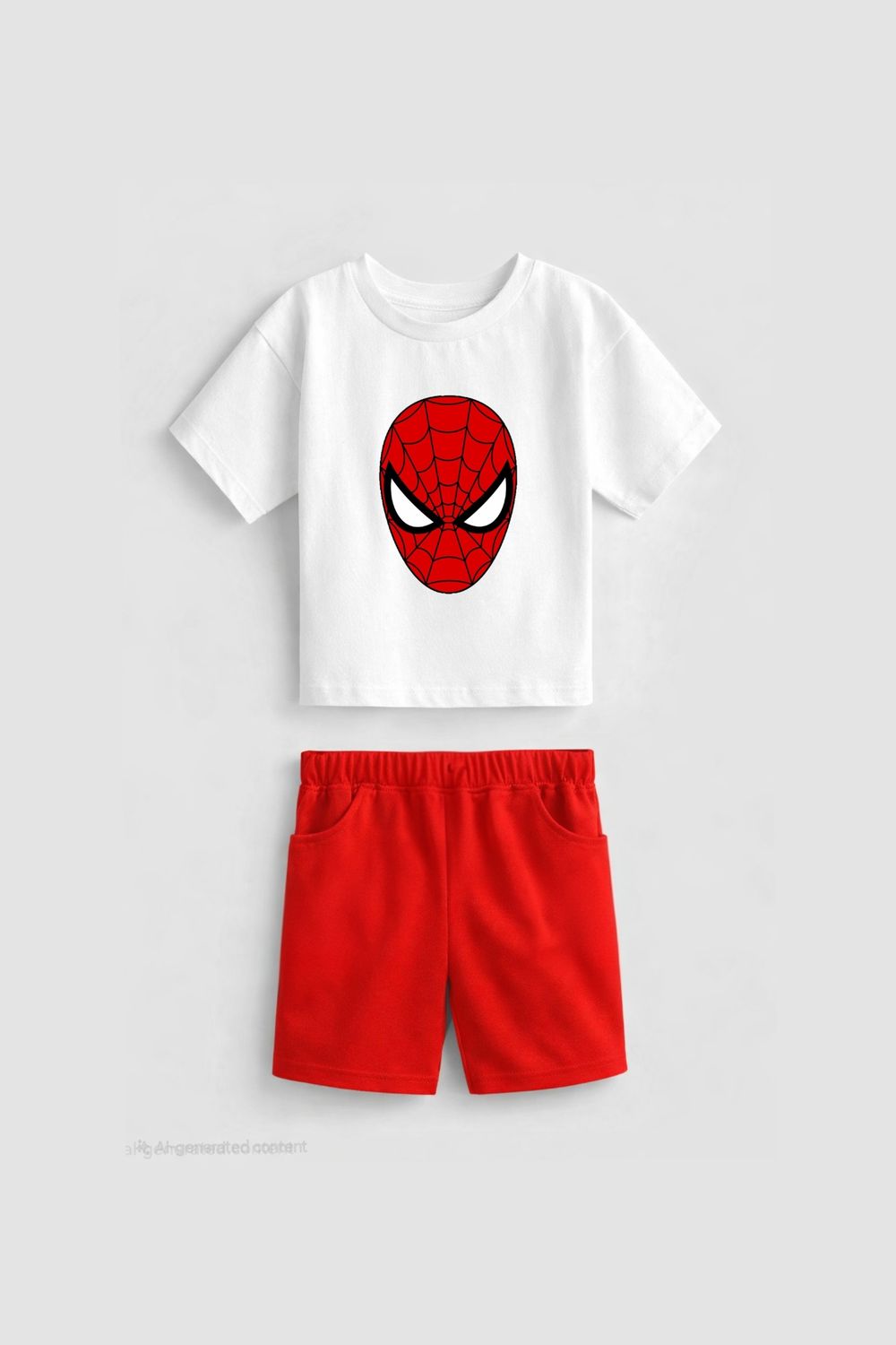 طقم سبايدرمان ابيض واحمر