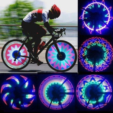 32 LED Patterns Cycling Bikes Bicycles Rainbow Wheel Signal Tire Spoke Light 