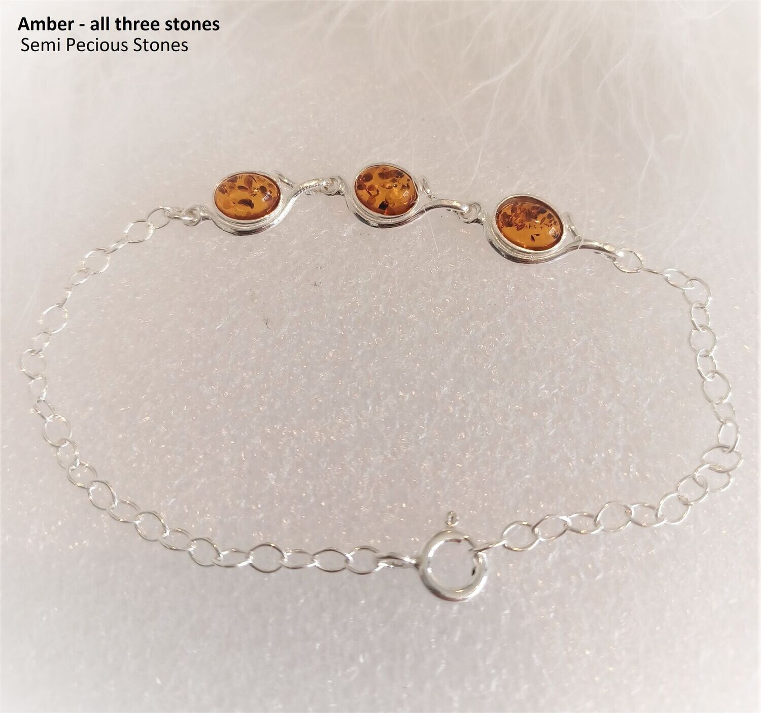 Sterling Silver Bracelet with three stones to contain the hair, fur or ashes you send. Memorial bracelet, Keepsake Bracelet