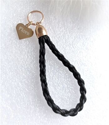 Braided Key charm Using your own horses hair - Engraving Optional