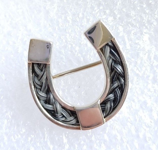 Sterling silver heart brooch to contain a Horsehair braid using your own horses hair . Memory jewellery Horsehair keepsake jewellery