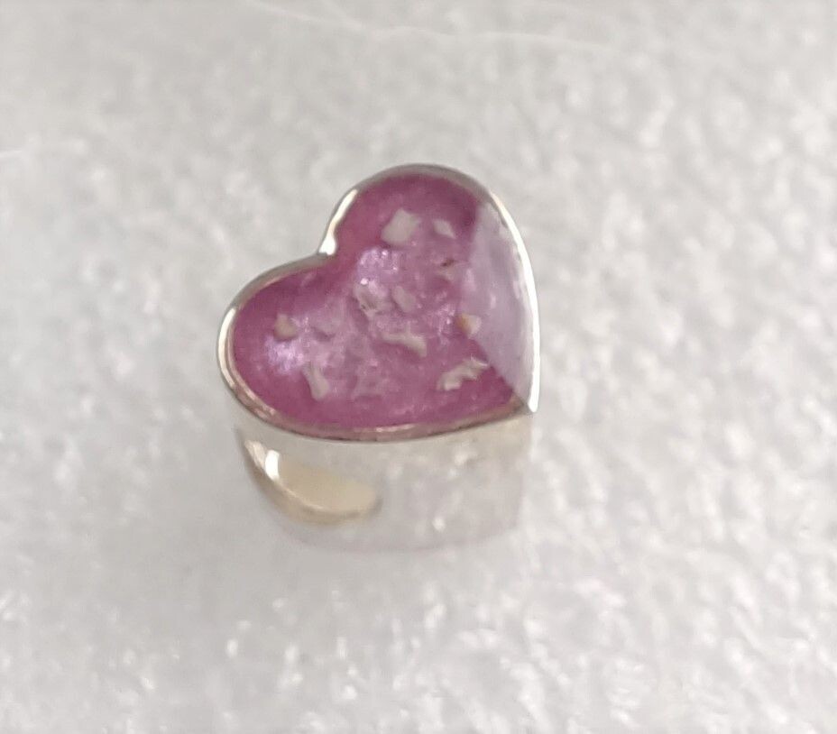 Sterling Silver HEART Charm Bead can be Engraved