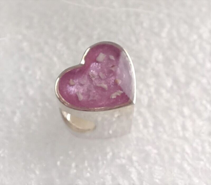 Sterling Silver HEART Charm Bead can be Engraved