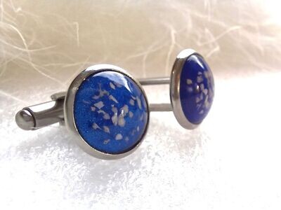 Stainless Steel cufflinks with 12mm cabochon for inclusions