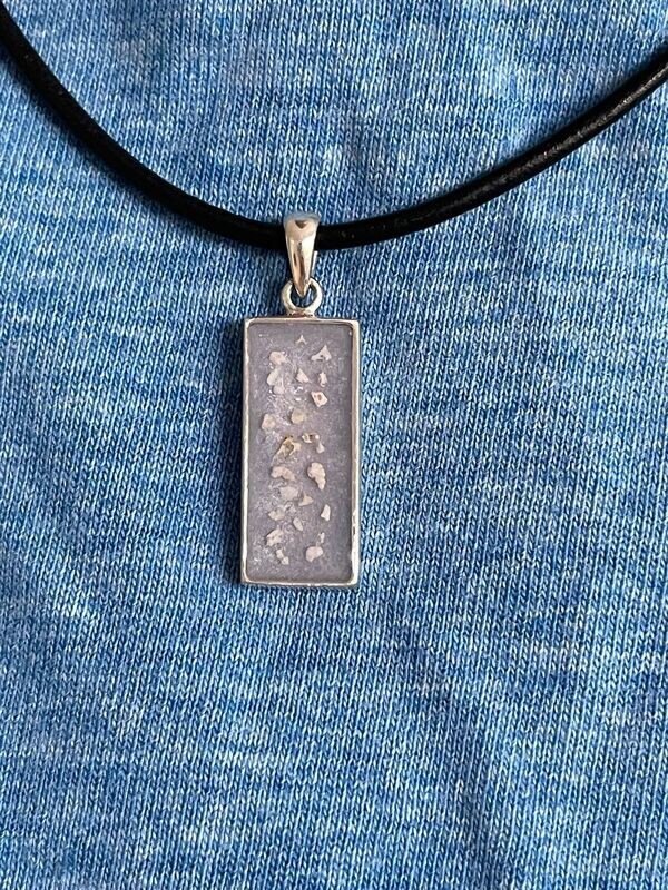 Sterling Silver rectangle pendant and necklace to contain the hair, fur or ashes you send me.  Memorial Jewellery Keepsake Jewellery