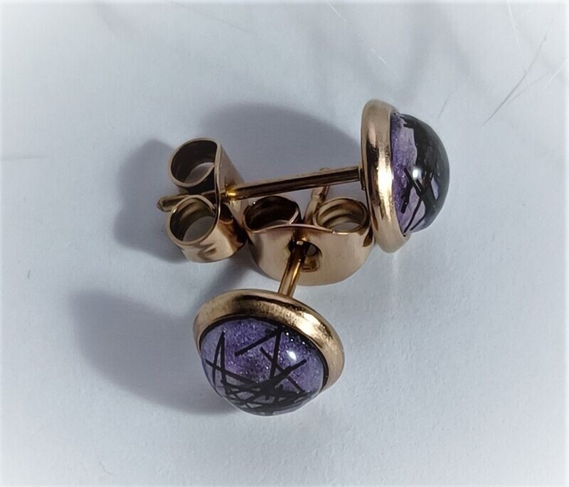 Stud Earrings 6mm ROSE GOLD Stainless Steel