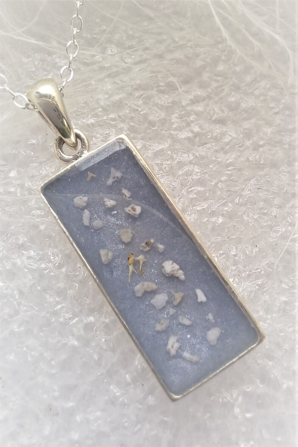 RECTANGLE pendant 20X8mm bezel for inclusions with Leather necklace - CAN BE ENGRAVED, Engraving Required?: Yes Engraved