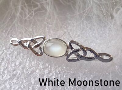 CELTIC BROOCH with a 7x5mm stone of your choice Sterling Silver