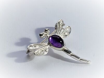 DRAGON FLY Brooch with a 7x5mm stone of choice
