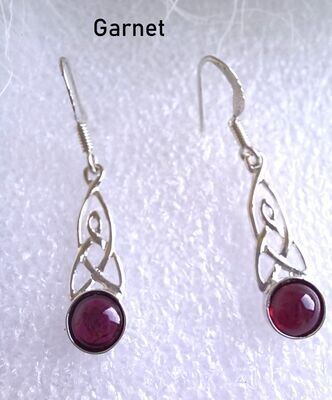 CELTIC hanging 6mm semi precious stone earrings