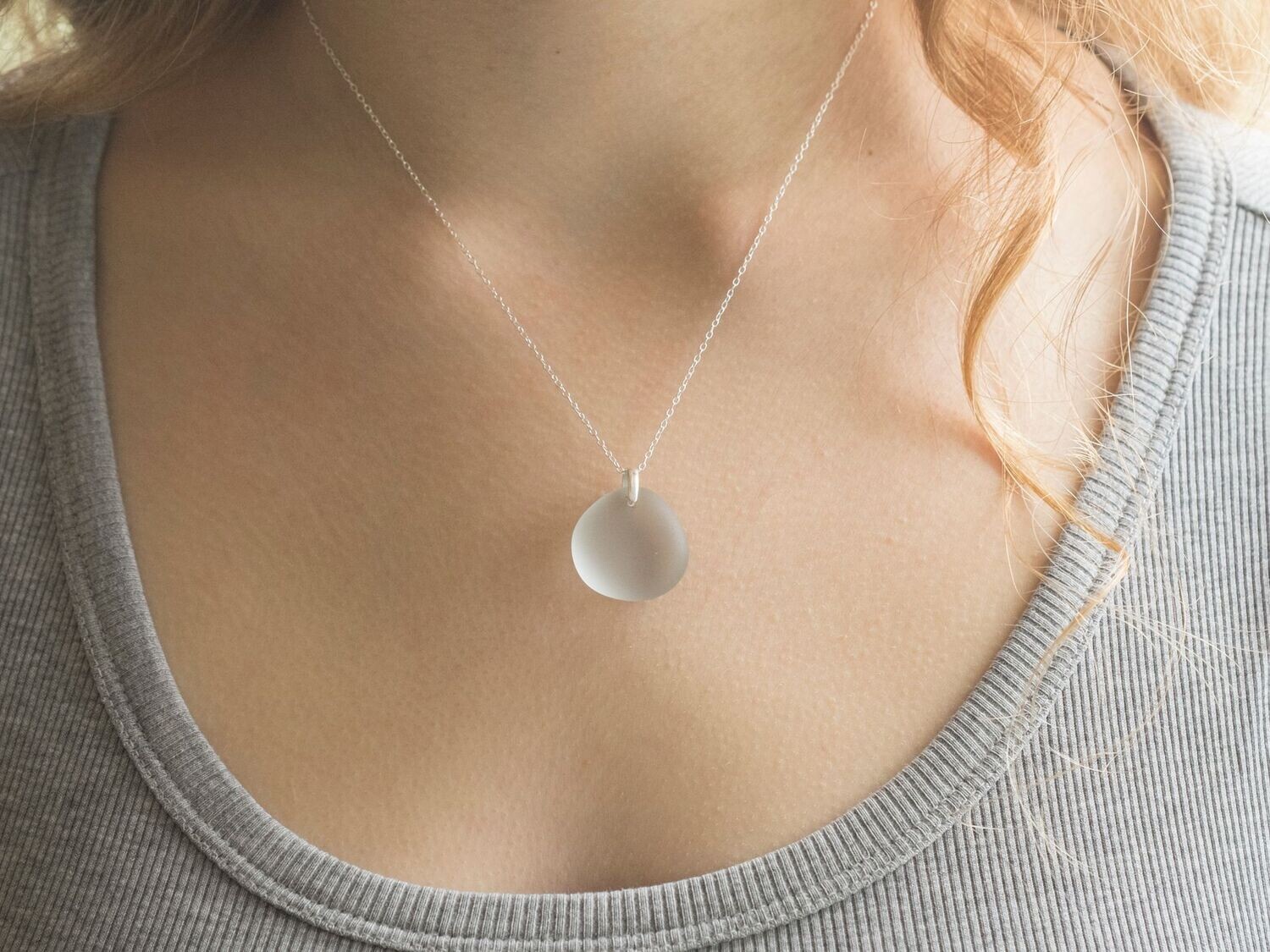 PENDANT - Rare Light Grey Sea Glass