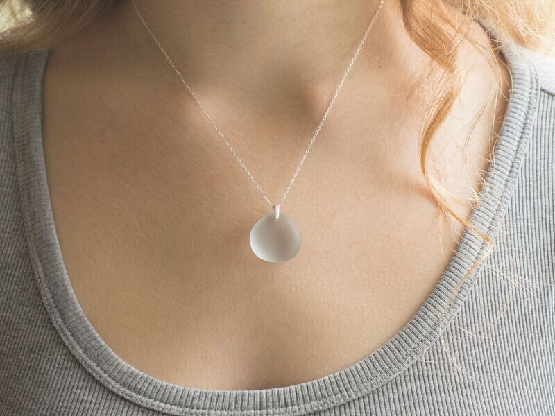 PENDANT - Rare Light Grey Sea Glass